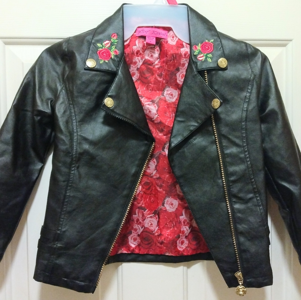 Girl's Size 6 Faux Leather Jacket | Betsey Johnson
